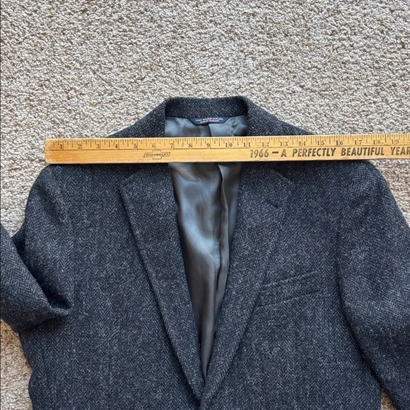 Brooks Brothers Charcoal 1818 Fitzgerald Harris Tweed Blazer Jacket 39 40 R - Picture 8 of 13